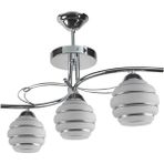 Woodhub Rengin Modern Kromrenk 2046 Gümüş Camlı Salon - Mutfak - Yatak Odası 3 Lü Avize - 1 - Ahşap
