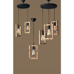Woodhub Retro Ahşap Eskitme Tekli,ikili,üçlü Sarkıt Siyah Set - 1