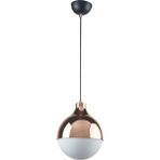 Woodhub Rima Modern Retro Bakır Renk Beyaz Camlı Salon - Mutfak - Yatak Odası Tekli Avize - 1 - Ahşap