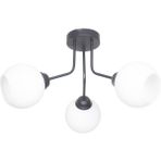 Woodhub Rosa Modern Lüks Tasarım Tavan Plafonyer Siyah Renk Beyaz Camlı 3lü Avize - 1 - Ahşap