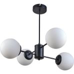 Woodhub Salon / Oturma Odası Seul Modern Tasarım Salon Yemek Odası Mutfak Siyah Renk Beyaz Camlı Sarkıt 4 L