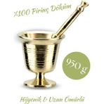 Woodhub Sarı Pirinç Döküm Havan 945 G - 10X9 cm