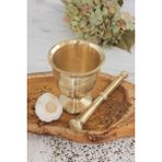 Woodhub Sarı Pirinç Havan Sarımsak Dövücü Büyük Boy 12 cm