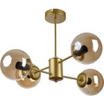 Woodhub Seul Modern Tasarım Salon Yemek Odası Mutfak Eskitme Renk Bal Camlı Sarkıt 4 Lü Avize - 1 - Ahşap