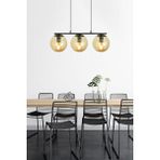 Woodhub Sezar Bal Camlı Siyah Modern Tasarım Yemek Masası Üstü -Salon 3 Lü Avize - 1 - Ahşap