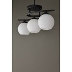 Woodhub Siyah Aydınlatma Modern Siyah Beyaz Camlı Salon Oda Mutfak Poyraz 3lü Avize 3
