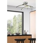 Woodhub Siyah Dosse 3lü Siyah 28 Watt Plafonyer 3 Renkli Ledli Modern Mutfak Banyo LED Salon Sarkıt Avize L