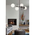 Woodhub Siyah Günay 4lü Siyah Modern Mutfak Yemek Masası Üstü Yatak Odası Salon Avize Modern Metal Mutfak 4