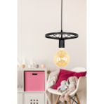 Woodhub Siyah Metal Yuvarlak Tasarım Avize Metal Modern 61-70 cm 1 20 x 70 E27