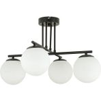 Woodhub Siyah Modern Spor Model Glop Beyaz Camlı Avize - 1 - Ahşap