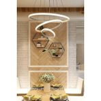 Woodhub Sonya Modern Tasarım Yatak Odası - Salon - Mutfak Gri Renk Beyaz LED 3 Lü Avize - 1 - Ahşap