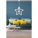 Woodhub Star Yıldız Tekli Avize Sarkıt Modern Rustik Dekoratif Lamba Beyaz - 1 - Ahşap