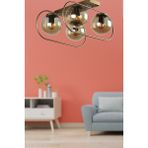Woodhub Sühan 4.lü Sıralı Eskitme Bal Glob Camlı Avize - 1 - Ahşap