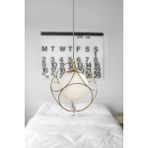 Woodhub Tek Ebat Suna Tekli Eskitme-Beyaz Camlı Avize Metal 1 1 Beyaz Modern E27 71-80 cm