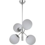 Woodhub Topaç 4 Lü Opal Camlı Dikey Krom Avize - 1 - Ahşap