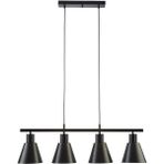 Woodhub Trend Modern Tasarım Siyah Renk Cafe -Yemek Masası Üstü - Salon - Mutfak 4 Lü Avize - 1 - Ahşap