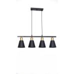 Woodhub Trend Modern Tasarım Siyah Renk Eskitme Duylu Cafe -Yemek Masası Üstü - Salon - Mutfak 4 Lü Avize - 1 - Ahşap