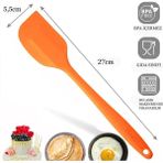 Woodhub Turuncu Silikon Spatula Isıya Dayanıklı Yanmaz Yapışmaz Çizmez 27CM