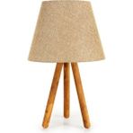 Woodhub Üç Ayaklı Ahşap Abajur Kum Beji EV-6998 - 1