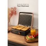 Woodhub Vintage 6 Dilim Izgara ve Tost Makinesi, 180° Açılır, 2000W - Bej