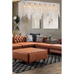 Woodhub Vita 7 Lı Krom Kristalli Taşlı Modern Tasarım Kristal Salon Avize - 1 - Ahşap