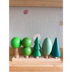 Woodhub Waldorf Ahşap Oyuncak 5'li Büyük Ağaç Seti - Ahşap Desenli