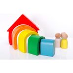 Woodhub Waldorf Ev Ahşap Oyuncak - Ahşap Desenli