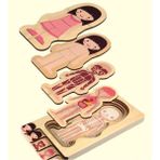 Woodhub Waldorf Kız Insan Vücudu Iskelet Yapısı Ahşap Renkli Yapboz Puzzle - Ahşap Desenli