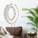 Woodhub Wicker 40 Watt Tekli Krom Ledli 3 Renkli Sarkıt Kristalli Taşlı Modern Tasarım LED Kristal Salon Av - 1 - Ahşap