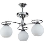 Woodhub Yonca Modern Krom Renk Beyaz Camlı Salon - Mutfak - Yatak Odası 3 Lü Avize - 1 - Ahşap