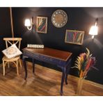 Wooding 110 cm Çekmeceli Masif Lacivert Ceviz Dresuar - Lacivert - Ceviz