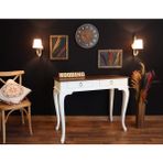 Wooding 120 cm Çift Çekmeceli Masif Dresuar - Beyaz - Ceviz