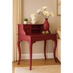 Wooding Mobilya 100 cm 5 Çekmeceli Masif Bordo Raflı Çalışma Masası - 100x60 Cm