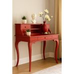 Wooding Mobilya 100 cm 5 Çekmeceli Masif Kırmızı Raflı Çalışma Masası - 100x60 Cm