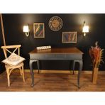 Wooding Mobilya 100 cm Çekmeceli Masif Antrasit Ceviz Çalışma Masası - 100x60 Cm - Antrasit - Ceviz