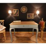 Wooding Mobilya 100 cm Çekmeceli Masif Gri Naturel Çalışma Masası - 100x60 Cm - Gri - Naturel