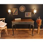 Wooding Mobilya 100 cm Çekmeceli Masif Siyah Ceviz Çalışma Masası - 100x60 Cm - Siyah - Ceviz