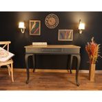 Wooding Mobilya 100 cm Çekmeceli Masif Siyah Naturel Çalışma Masası - 100x60 Cm - Siyah - Naturel