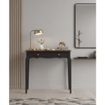 Wooding Mobilya 100 cm Masif Konik Siyah Ceviz Dresuar - Siyah - Ceviz