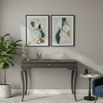 Wooding Mobilya 100 cm Masif Rustik Antrasit Çalışma Masası - 100x60