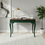 Wooding Mobilya 100 cm Masif Rustik Yeşil Ceviz Çalışma Masası - 100x60 - Yeşil - Ceviz