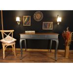 Wooding Mobilya 100X60 cm Çekmeceli Masif Lake Ceviz Çalışma Masası - 100 x 60 Cm - Antrasit - Ceviz