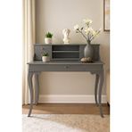 Wooding Mobilya 110 Cm 5 Çekmeceli Masif Gri Raflı Çalışma Masası