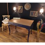 Wooding Mobilya 110 cm Çekmeceli Masif Lacivert Naturel Çalışma Masası - 110x70 Cm - Lacivert - Naturel