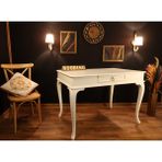 Wooding Mobilya 110 cm Çekmeceli Masif Lake Ceviz Çalışma Masası - 110 x 70 Cm - Beyaz