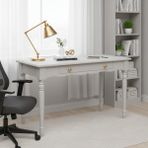 Wooding Mobilya 110 cm Masif Açık Gri Tornalı Çalışma Masası - 110x70