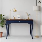 Wooding Mobilya 110 cm Masif Rustik Lacivert Ceviz Çalışma Masası - 110x70 - Lacivert - Ceviz