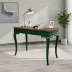 Wooding Mobilya 110 cm Masif Rustik Yeşil Ceviz Çalışma Masası - 110x70 - Yeşil - Ceviz