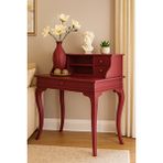 Wooding Mobilya 120 Cm 5 Çekmeceli Masif Bordo Raflı Çalışma Masası