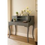 Wooding Mobilya 120 cm 5 Çekmeceli Masif Gri Raflı Çalışma Masası - 120x80 Cm